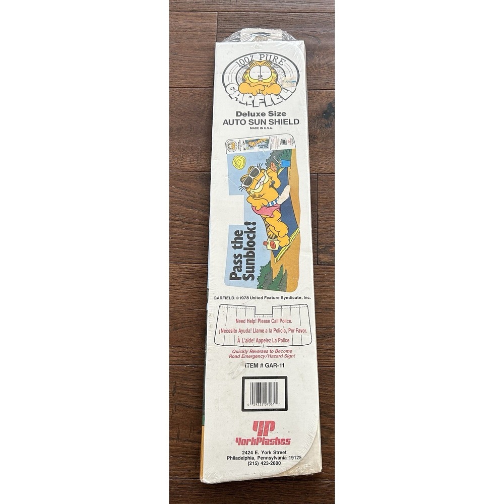 *Rare*‎ Vintage 1978 Garfield Deluxe Size Car Windshield Accordion Sun Shade NEW